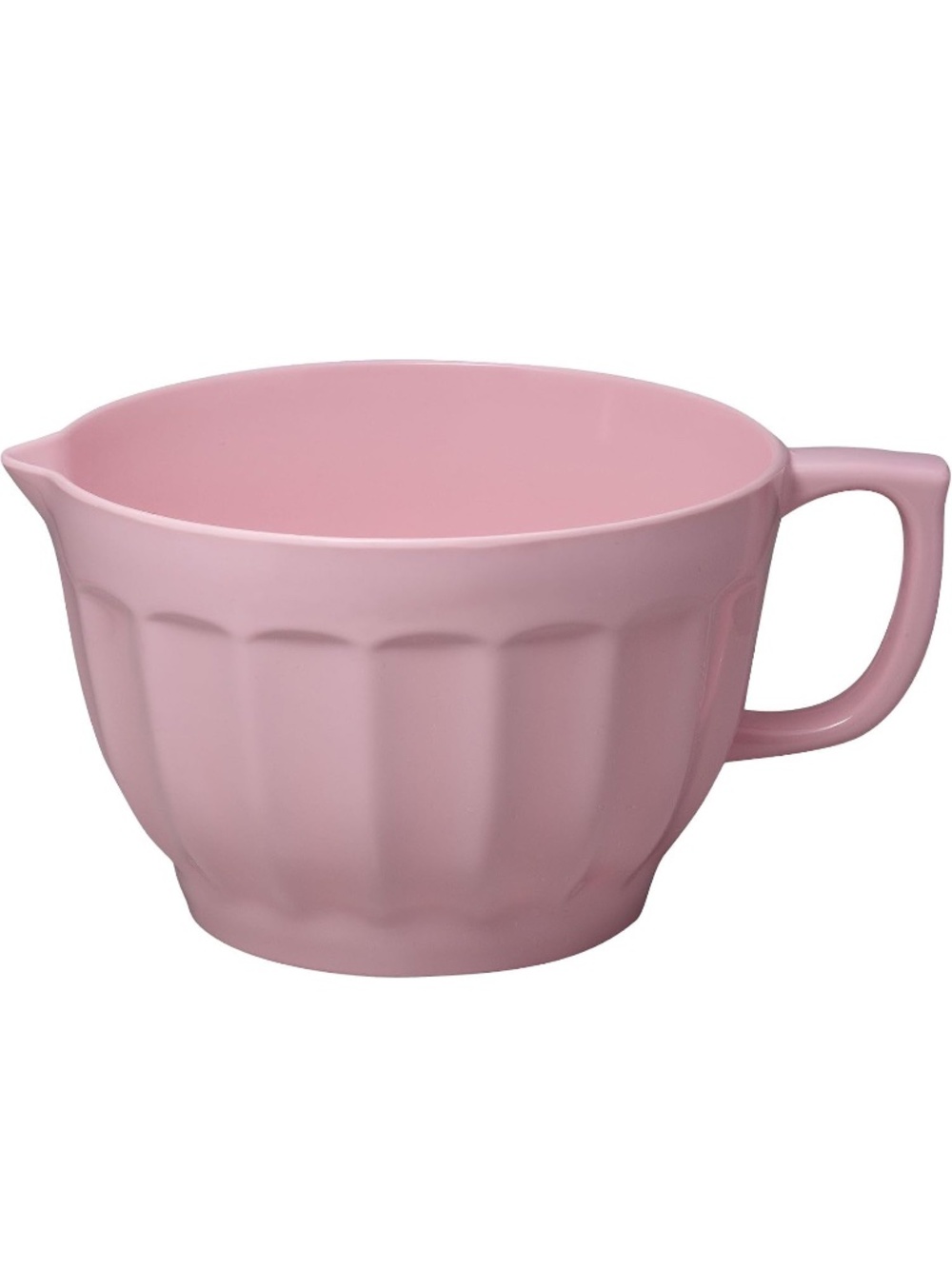 Melamine Batter Bowl with Pour Spout & Handle, 4.3qt - Pink